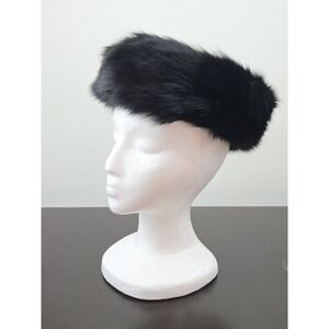 Vintage Lottie's‎ Charlemagne Black Mink Fur Hat – 22.5″ Circumference
